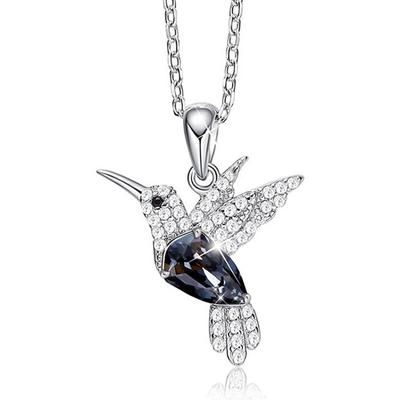 Ladies' Bird Shaped Pendant Necklace, Elegant Collarbone Chain, Embellished with Synthetic Zircon, Fashionable Daily Wear, Birthday Gift
