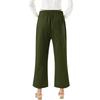Women's Summer Elastic Lace-up Color Button Decoration Cotton And Linen Loose Cropped Pants