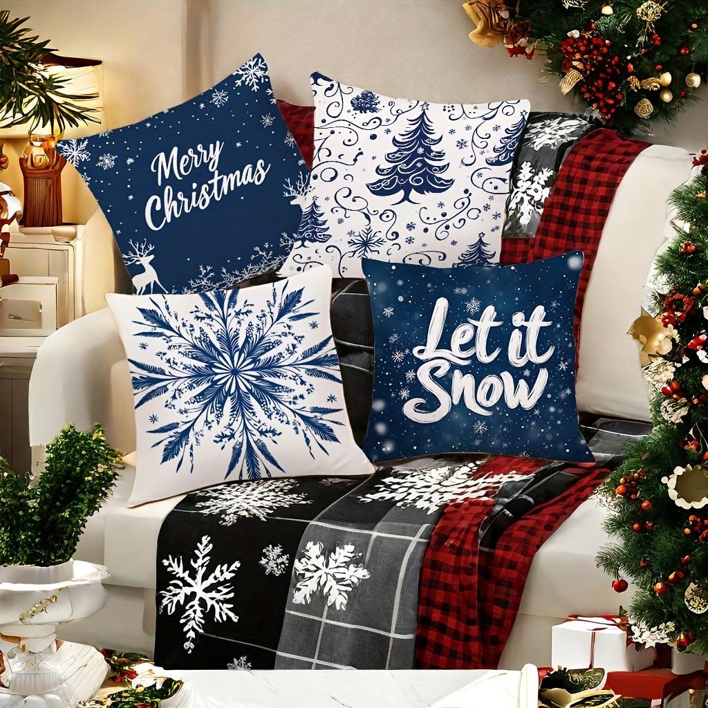 Merry Christmas Decorative Pillowcase Living Room Sofa Cushion Cover Suitable for Home Room Pillow Cover for Friends Gifts