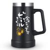 Livole Vacuum Insulated Beer Stainless Perfect Gift for Dishwasher Beer Ice Black Mug, 0.7L, Steel, Men, Birthday, Father's Day, Cold/Hot Insulation,
