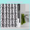 Premium Thick Waterproof Shower Curtain Featuring Geometric Patterns In Polyester Material