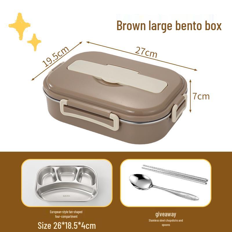 Microwave Safe 304 Stainless Steel Bento Box with Sealed Compartments for Freshness