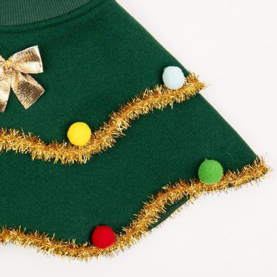 Dog Christmas Outfit Pets Xmas Tree Costume Pointed Hat with Neck Collar Festive Pet Attire