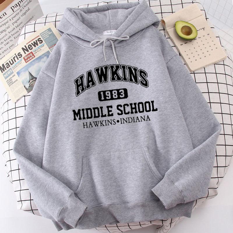 1983 School Print Hoodie - Autumn/Winter Fashion Hip Hop Sweatshirt