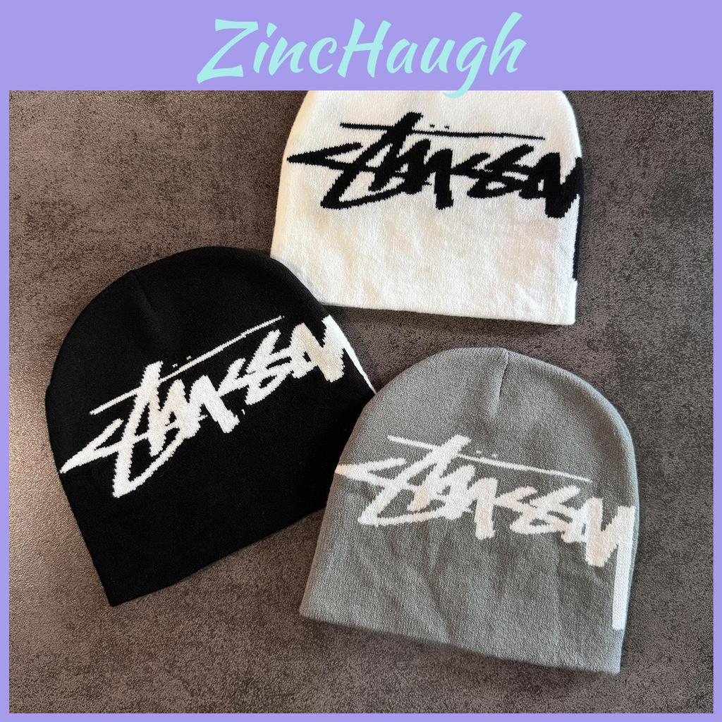 Cappello in Maglia a Colore Unito con Lettere, Neutro, Casual, Caldo, per l'Inverno, Calore e Uso Quotidiano