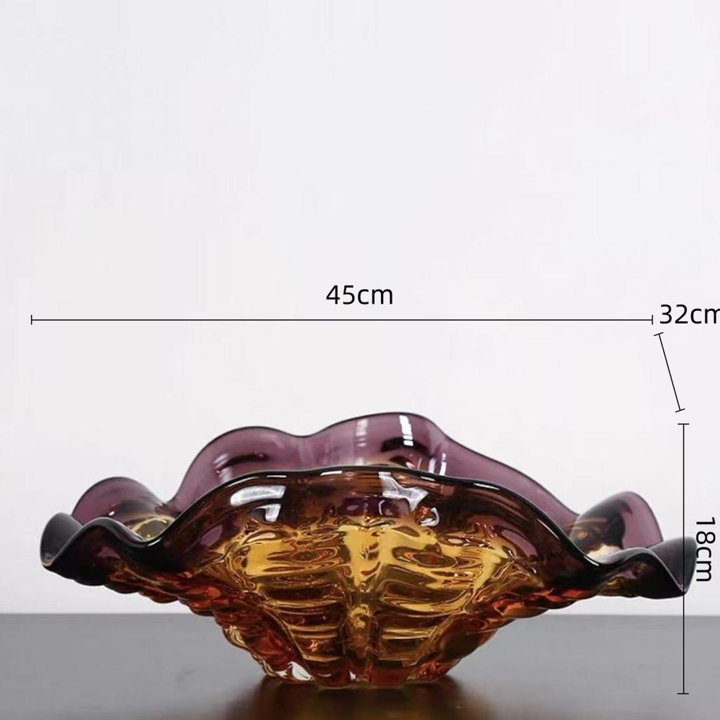 Shell Glass Tray Desktop Storage Container Fruit Plate Snack Bowl Folded Clam Shell Dessert Plate Kitchen Accessories Dishes