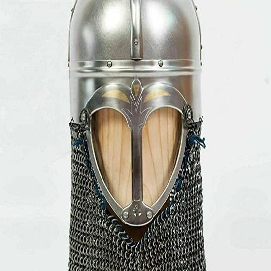 Steel Medieval Roa Bascinet Helmet 18 Gauge Knight Viking Helmet