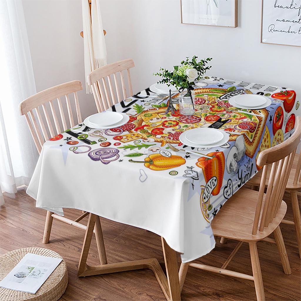 Gourmet Graffiti Pizza Tischdecke Urlaub Dekor wasserdicht rechteckige Tischdecken Hochzeit Dekor Tischdecke