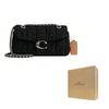 Coach Tabby 20 C metallico Charm Borsa in Denim e Pelle Napa Donna Borsa Argento Nero CR701-LHBLK