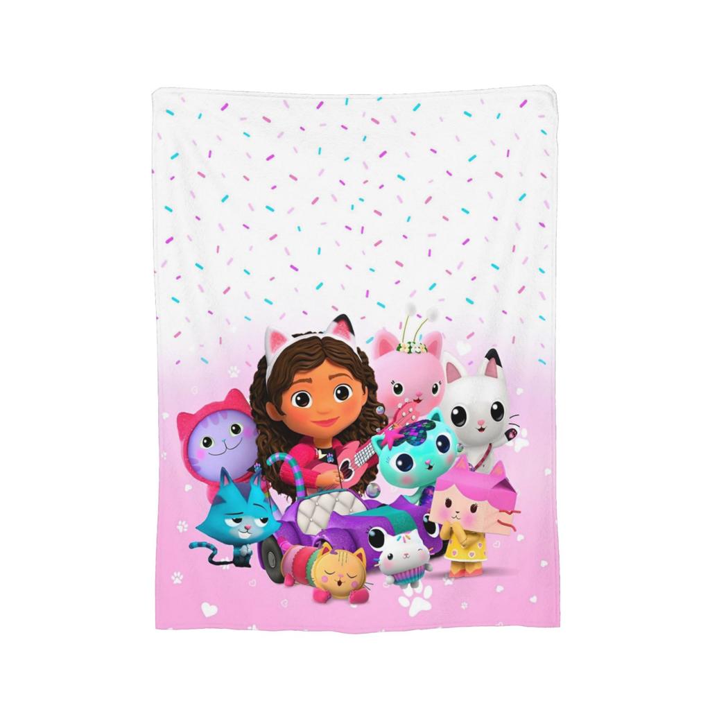 Cartoon Cute Gabby Dollhouse Blanket Velvet Printed  Multi-function Lightweight Throw Blankets for Bedding Car Quilt