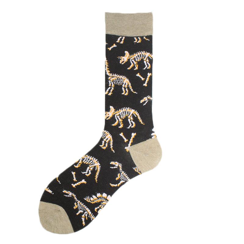 Men Dinosaur Astronaut Planet Crew Socks Harajuku Big Size Sokken Unisex Skateboard Divertidos Happy Design Hip Hop Funny Socks
