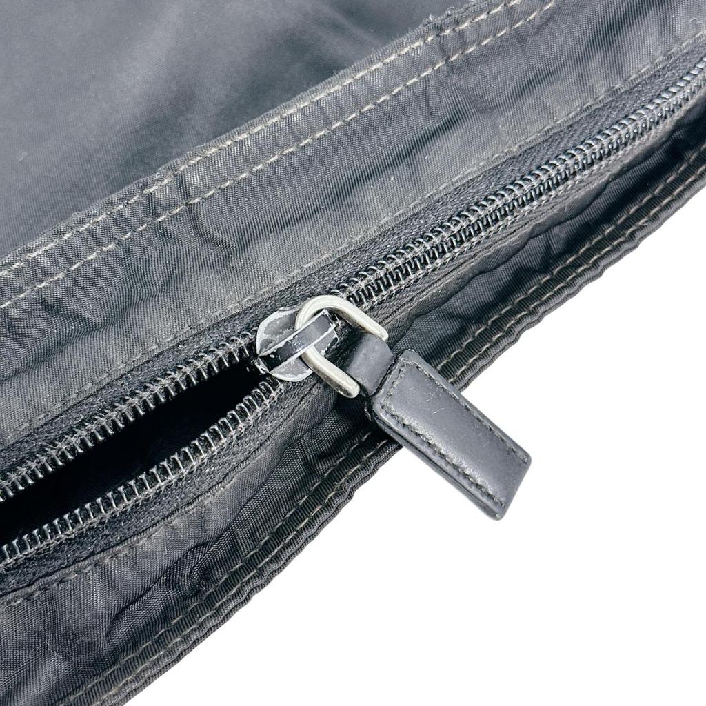 PRADA Triangle logo Shoulder Bag Nylon black Women Used