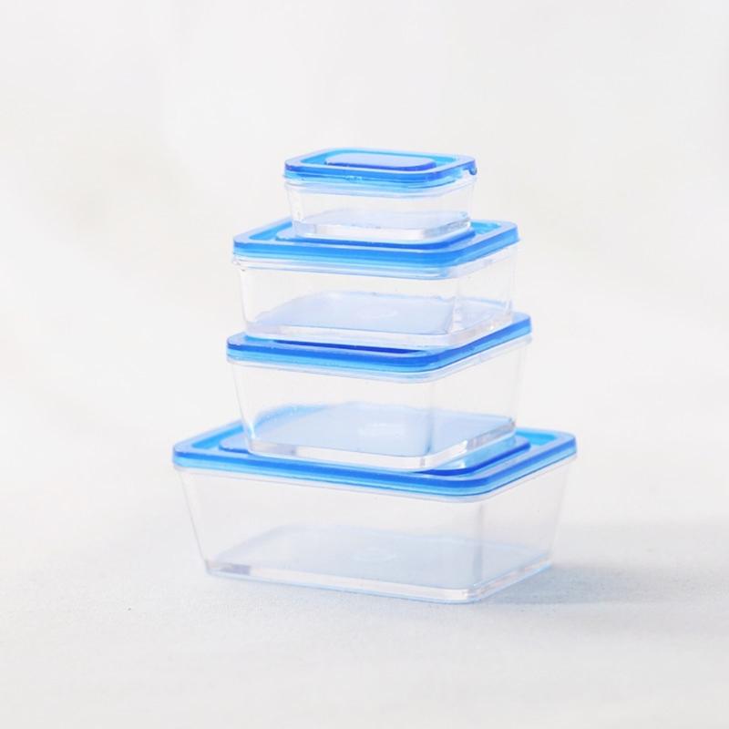 1:12 Dollhouse Fresh Keeping Box 4pcs Lunch Box DIY Kitchen Tableware Decoration