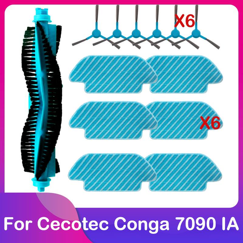 Fit For Cecotec Conga 7090 IA Robot Vacuum Cleaner Replacement Spare Part Accessories Main Brush Roller Side Brush Mop Cloth Rag
