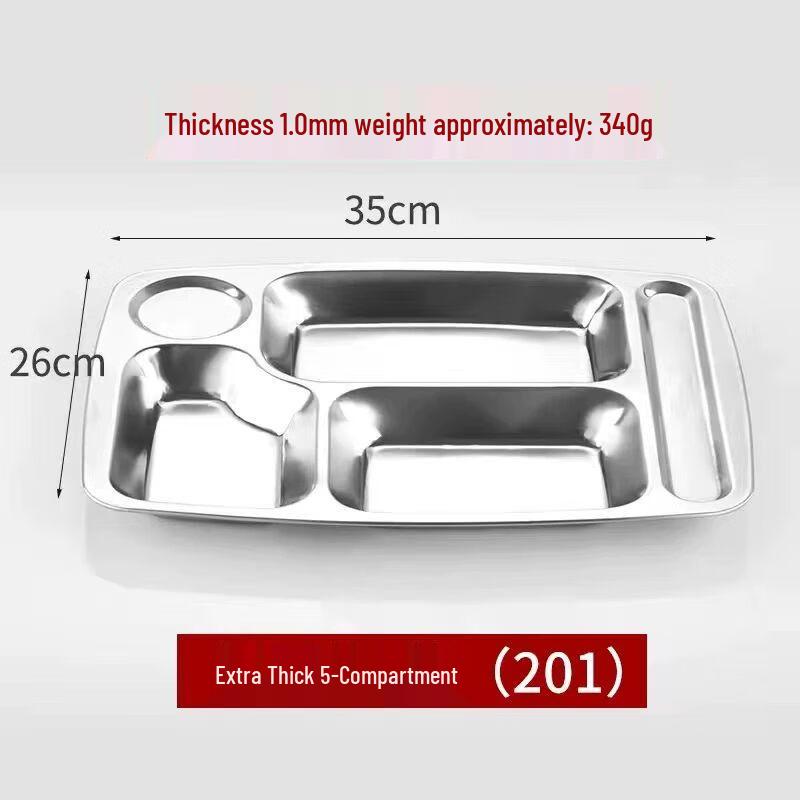Jiakangming 304 Stainless Steel Divided Lunch Tray