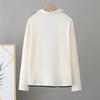 2026 Spring Plus Size Women's Long Sleeve Color Block 2-in-1 Cotton T-Shirt Slimming Top