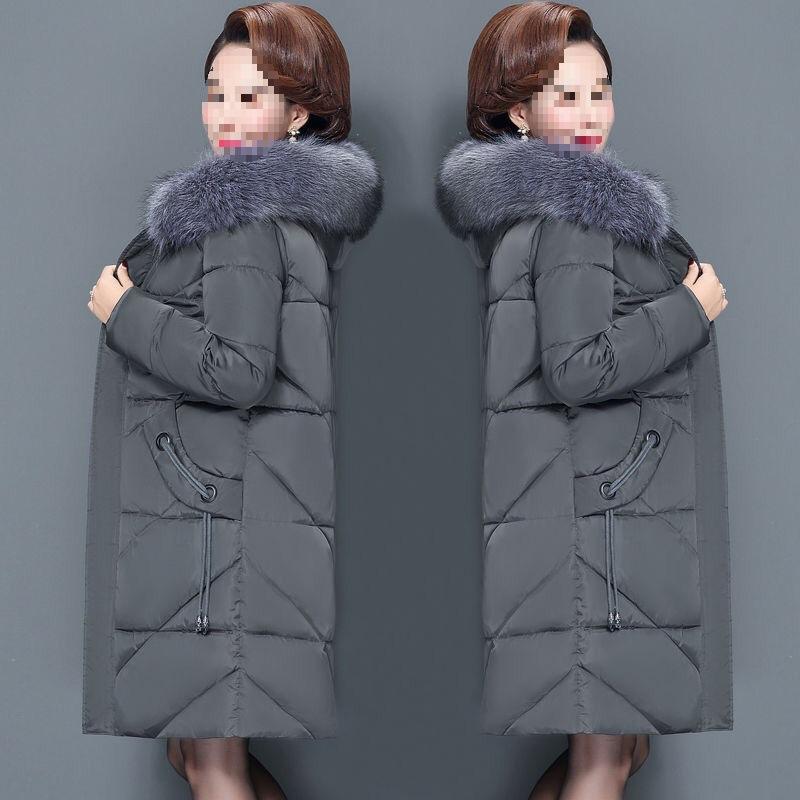 

New cotton-padded clothes women s medium and long thickened down cotton-padded clothes winter large-size cotton-padded jacket 6XL 180 - 100kg