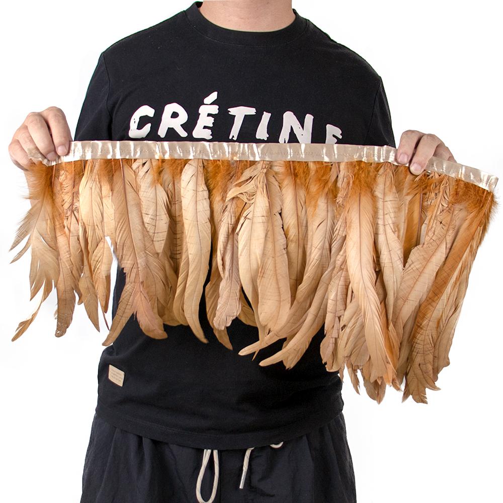 2Meters Colorful Rooster Tail Feathers Trim 25-30Cm /10-12Inches Pheasant Feather Fringe Ribbon For Carnival Plumes Decoration
