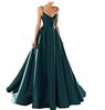 Evening Dress European and American   New Satin Temperament Long Suspender Banquet Host Suspender Evening Dress