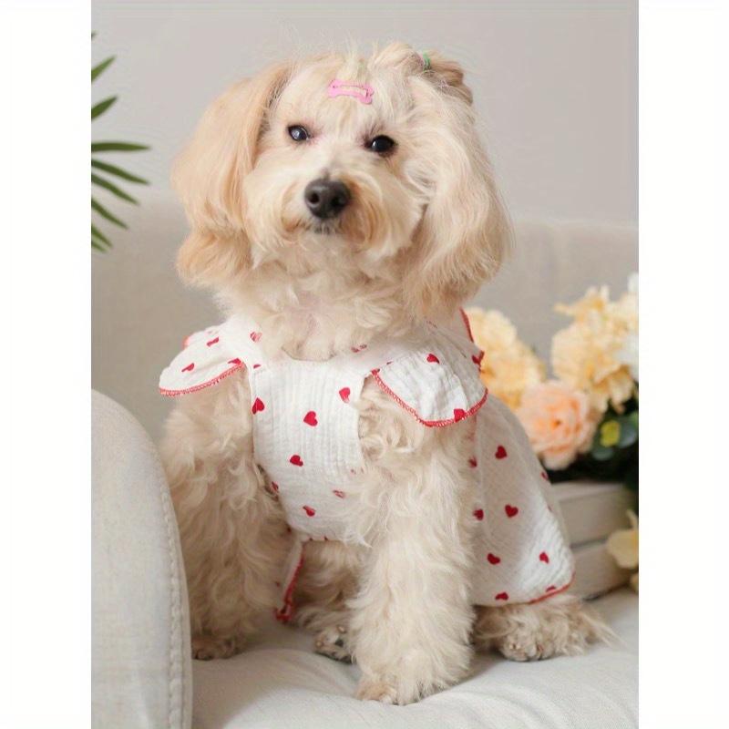 Valentinstag 1 Stück Herzmuster Schleifdekor Haustierkleid für Hund für Sommer