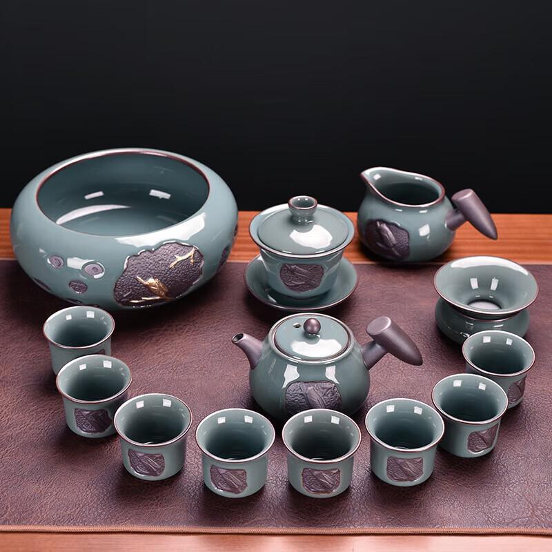 Cha Xun 14-Piece Ge Kiln Teaware Set