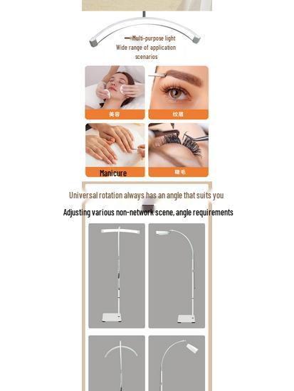 24" Gold Curved Eyelash Extension Lamp - Half Moon U-Shaped for Manicure, Eyebrow, Tattoo & Microblading.