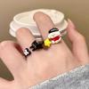 New cute and playful puppy ring with a niche design, adjustable opening, index finger ring, cartoon sweet ring