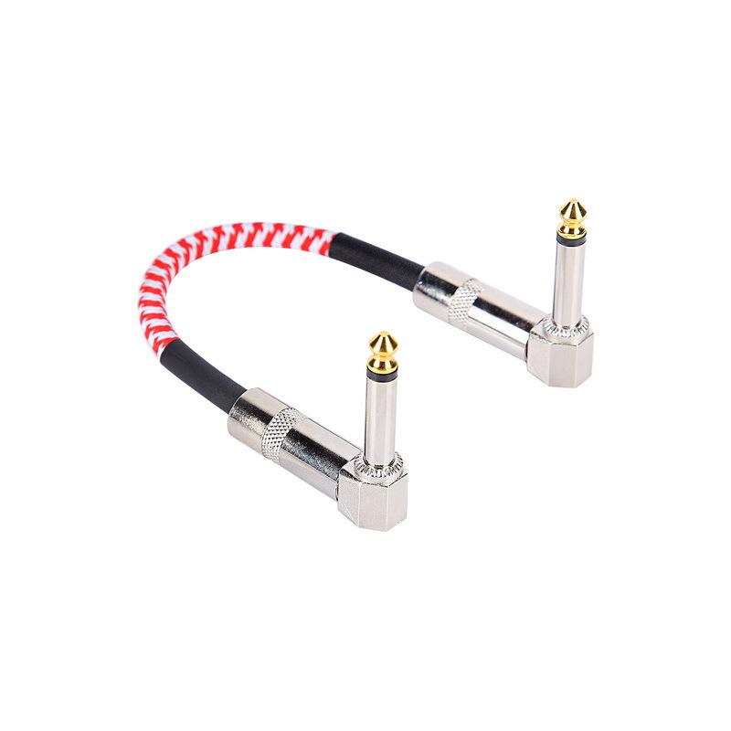 1/3Pcs Guitar Effect Pedal Patch Cable 6.35Mm Cord Low Noise Shielded Audio Cable Electric Guitar Color Braided Cable 15/30Cm