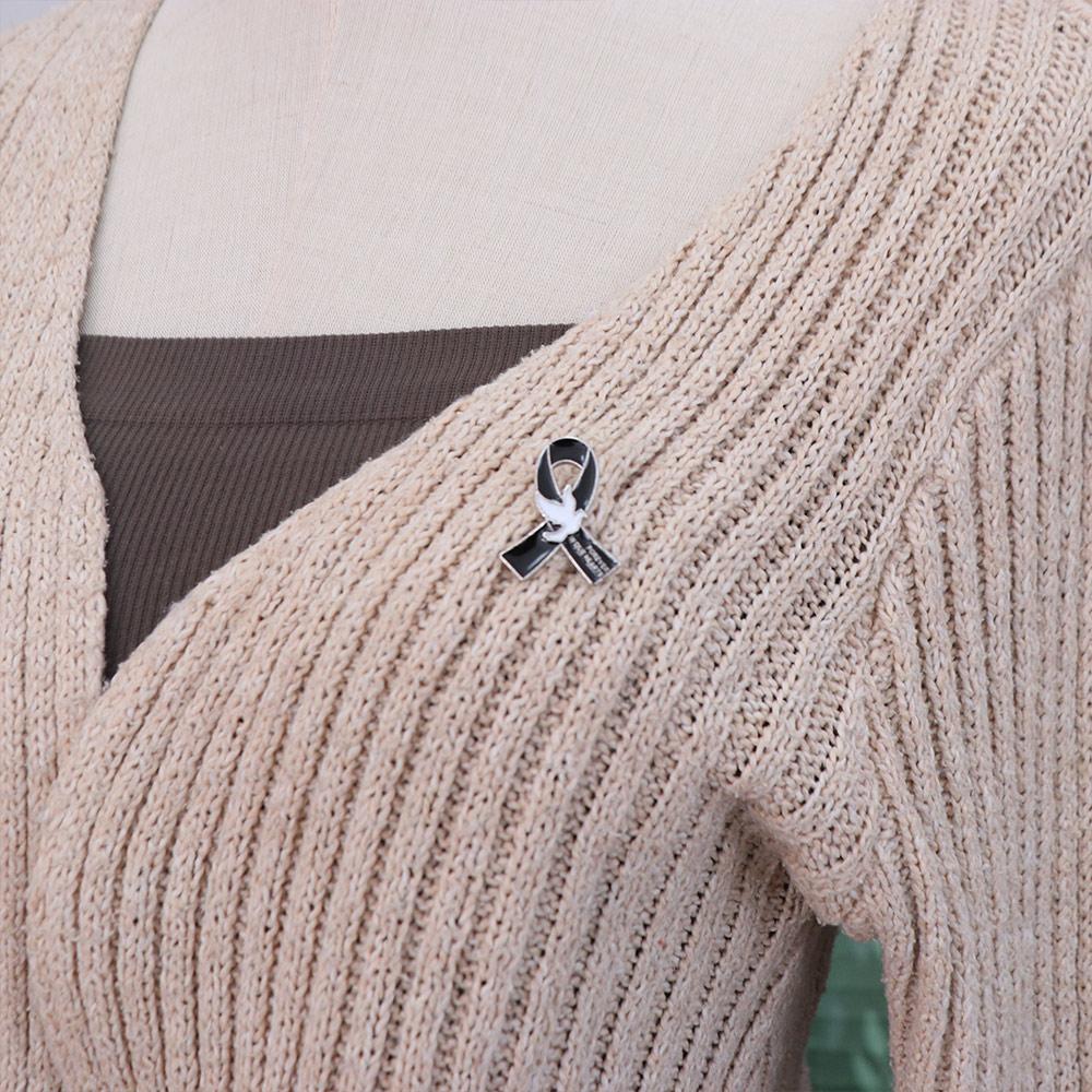 Skin Cancer Funeral Ribbon Badge Brooch Melanoma Cancer Funerals Memorial Pin  Party
