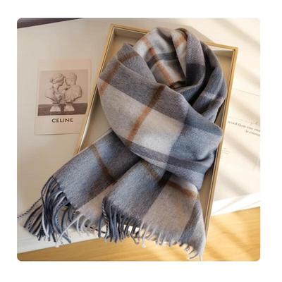 HANDUNYOU Australian Wool Plaid Scarf