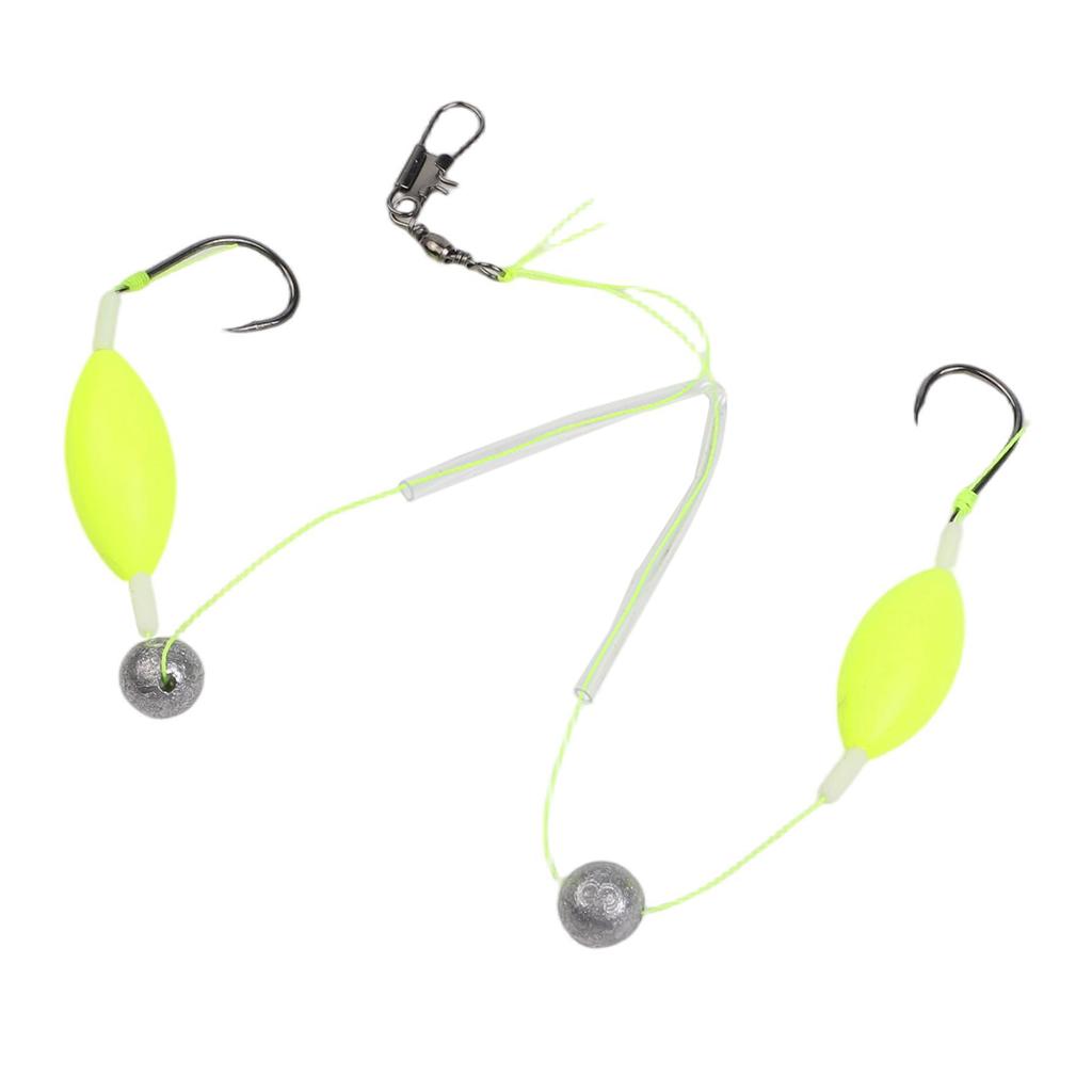 Attractive Silver Finish Double-Hook Rig Fishing Hooks Increased Hook-Up Rates