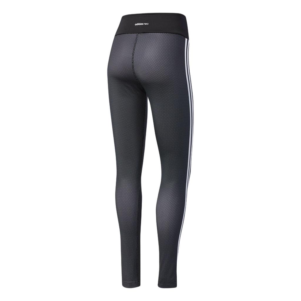 Adidas Neo Sports Lifestyle Series Striped Comfortable Fashion Casual Nine-Point Yoga Pants Women Pants Black BQ0619