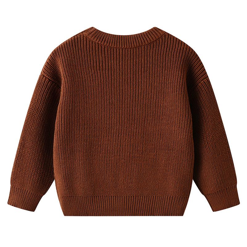 Autumn and Winter Hand-embroidered Colorful Baby and Infant Base Knitted Sweater Children's Sweater