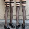 Jk Lolita Sexy Fishnet Stockings Japanese Suspender Rivet Leg Loop Up Thigh High Stocking Women Mesh Over Knee Socks Underwear