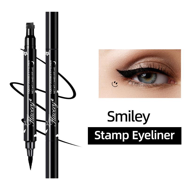 1PC Waterproof Double-headed Eyeliner - Including Star/love/moon Pattern, Quick Drying, Suitable for Beginners and Professionals