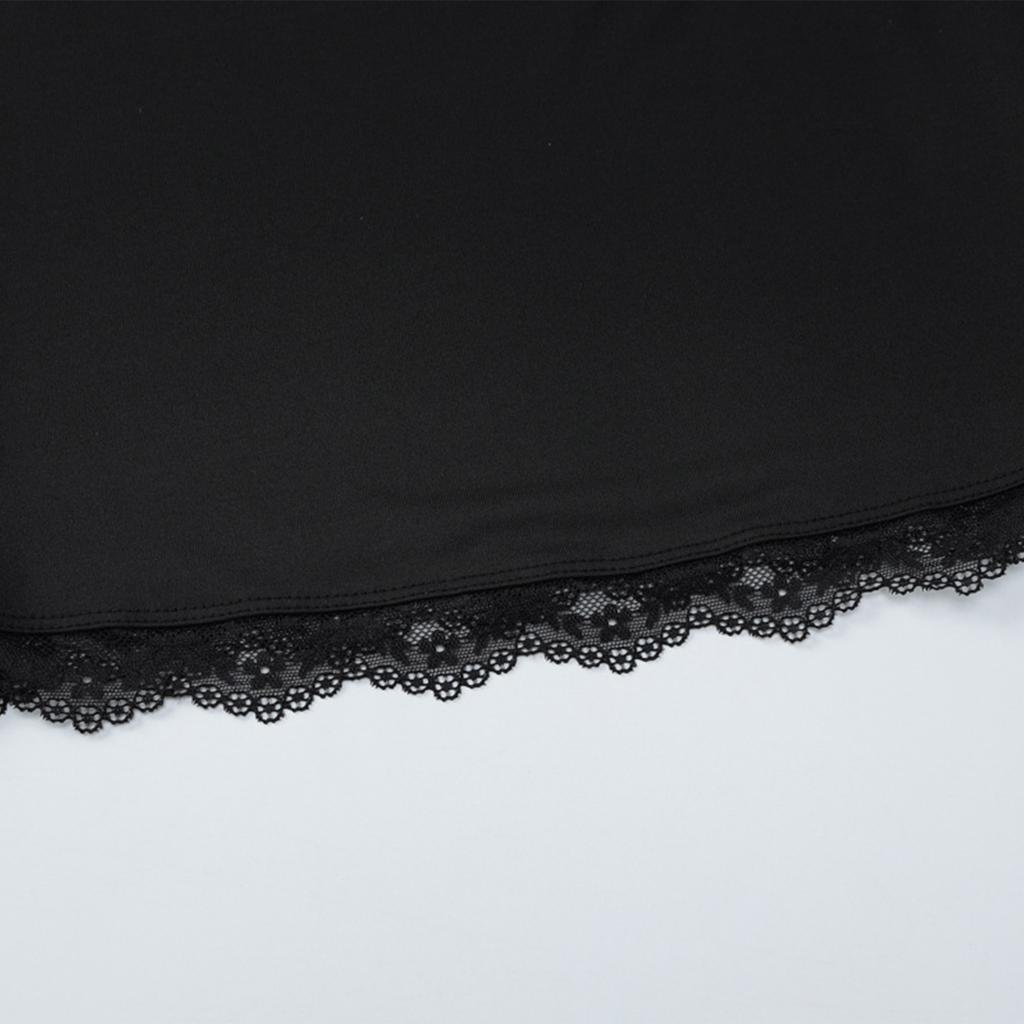 Women's Fashionable Lace,trimmed Square Neck Long,sleeved Slim,fit Versatile Top