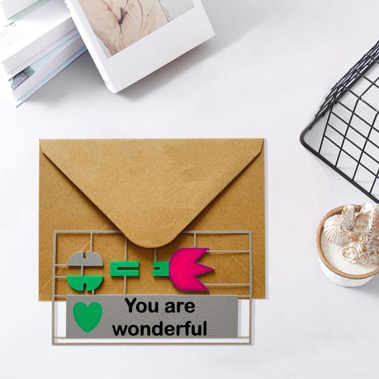 3D Printed Flower Ornament You Are Wonderful Assembly Tulip Table Sign with Base Home Office Desktop Decoration Ornament