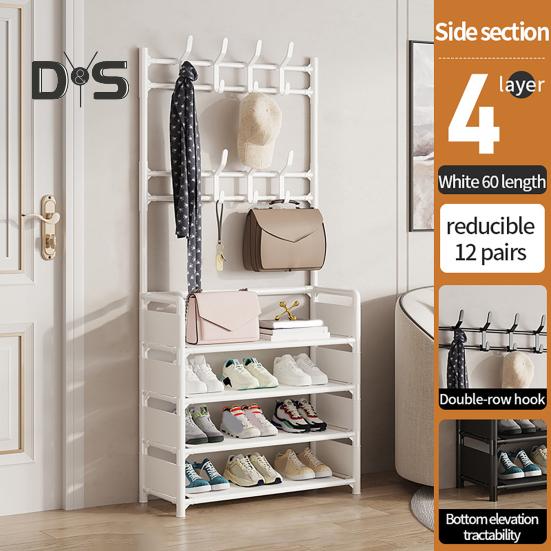 Multi-Layer Shoe Rack Doorway Clothes Hanger High Stability Simple Installation Shoes Shelf Floor-Standing Storage Rack