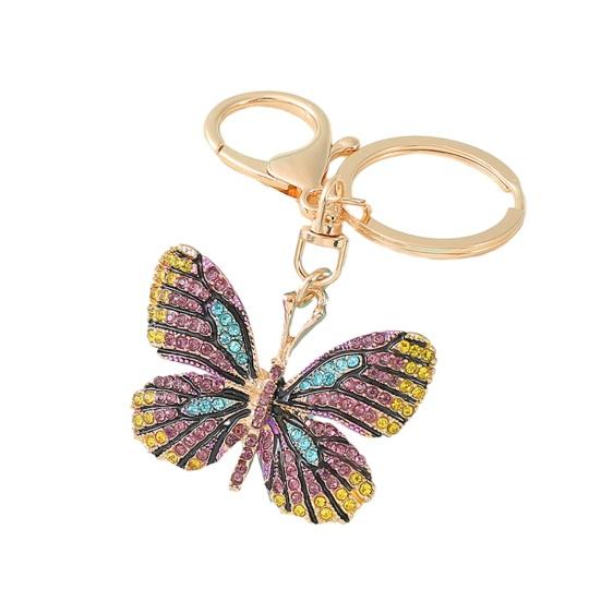 Owl Keychain Enamel Charm Sparkling Rhinestone Car Key Ring for Women Wisdom Symbol Pendant for Bag