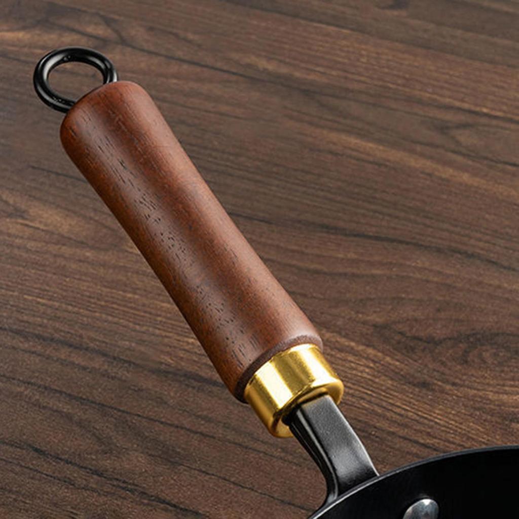 Uncoated Iron Pot Household Non-Stick Pot Handmade Forged Flat Bottomed Pan 24cm Wok Home Cooking Pot Big Belly Pot