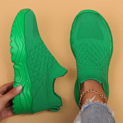 Damen atmungsaktive Socken-Sneaker zum Hineinschlüpfen faule Schuhe lässige Mesh-Plattform rutschfeste Lauf-Geh-Trainingsschuhe Schuhe