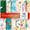 12 Blätter/Packung Materialpapier für den Lehrertag Scherenschnitt Dekorative Aufkleber Nichtklebendes Trägerpapier Materialpapier