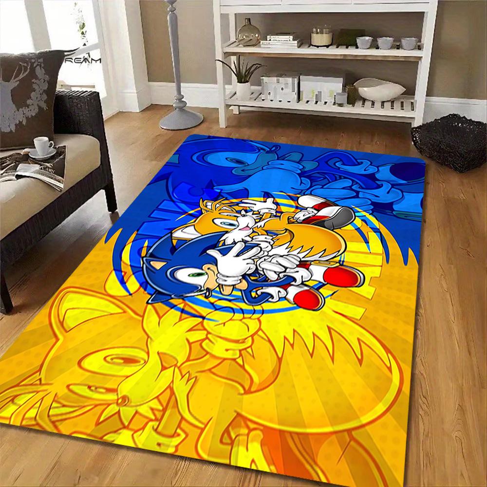 Sonic The Hedgehog Art Print Decoration,Carpet,Living Room,Bedroom, Non-slip,Square rug