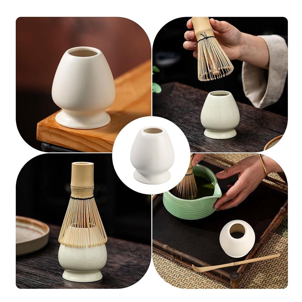 Durable Ceramic Chasen Holder Vintage Chasen Stand Practical Ceramic Holder Matcha Tool