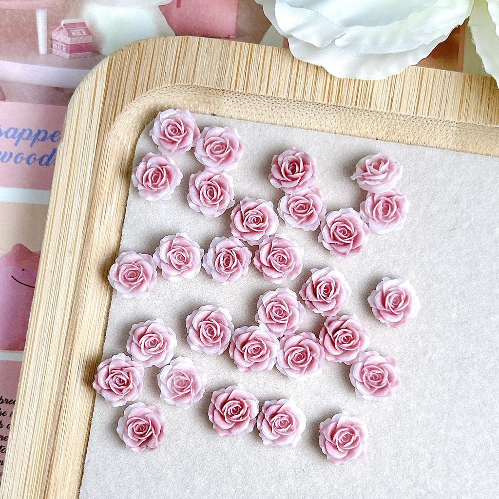 Handmade Soft Flower Carved Rose Camellia Luminous Nail Art Decorations Three-Dimensional Sweet DIY Accessories