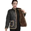 Stylish Women's Winter Cotton Jacket with Velvet Lining - Warm Casual Outerwear for Middle-Aged and Elderly