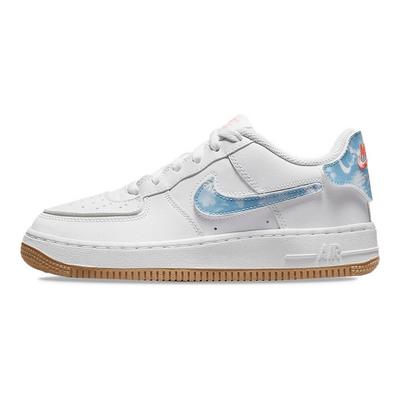 Air Force 1 GS Beyaz Ağartılmış Mercan Bulutlar Çocuk Sneaker Silgi-Bej Kaykay-Mavi DM1020-100