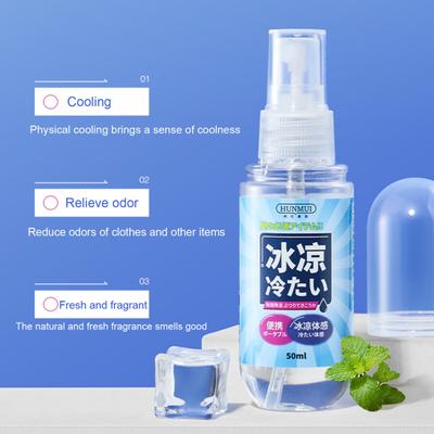 50 ml Kühlspray, beruhigender Körper, schnell kühlender Nebelspray, sanfter, hautfreundlicher Kühlnebel für den Sommer, für Outdoor-Aktivitäten