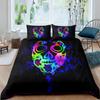 Sugar Skull Bedding Sets King Beauty Kiss Skull Duvet Cover Bed Set Bohemian Print Black Bedclothes Queen Size Bedline