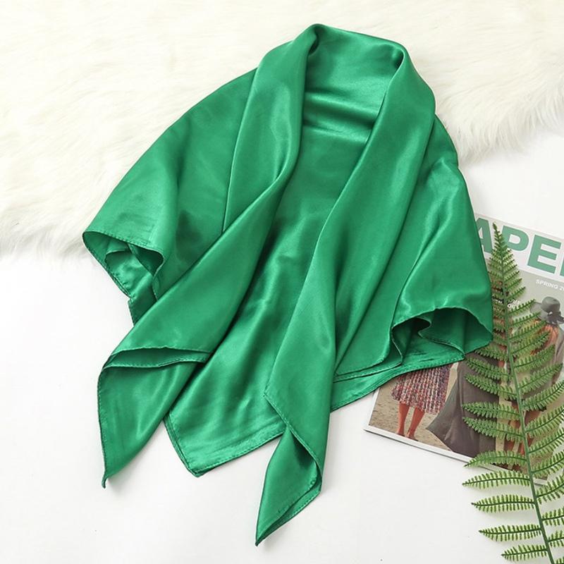 90*90cm Big Size Headwraps Solid Colors Neckerchief Hijab Women Satin Headband Hair Scarves Female Shawls Head Scarfs for Ladies